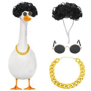 8299 3pcs Cool Goose Costume, Chain Collar And Sunglasses Porch